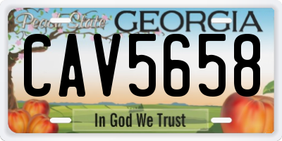 GA license plate CAV5658