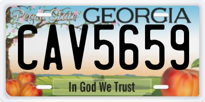 GA license plate CAV5659