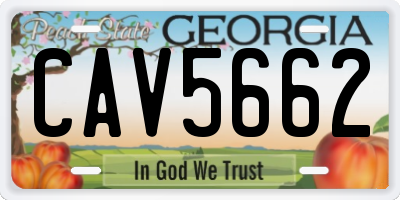 GA license plate CAV5662