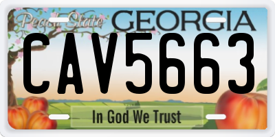 GA license plate CAV5663