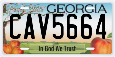 GA license plate CAV5664