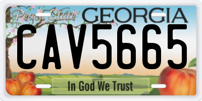 GA license plate CAV5665