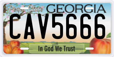 GA license plate CAV5666
