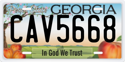 GA license plate CAV5668