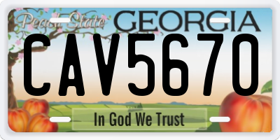 GA license plate CAV5670