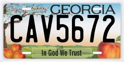 GA license plate CAV5672