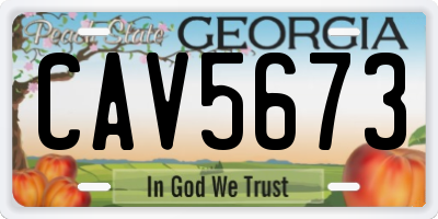 GA license plate CAV5673