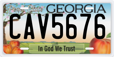 GA license plate CAV5676