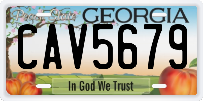 GA license plate CAV5679