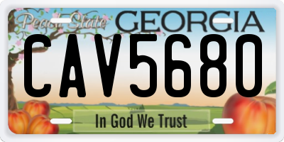 GA license plate CAV5680