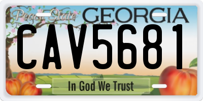 GA license plate CAV5681