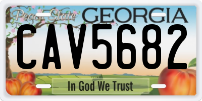 GA license plate CAV5682