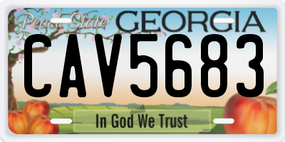 GA license plate CAV5683