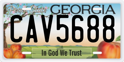 GA license plate CAV5688