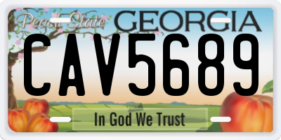 GA license plate CAV5689