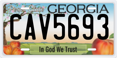 GA license plate CAV5693