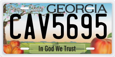 GA license plate CAV5695