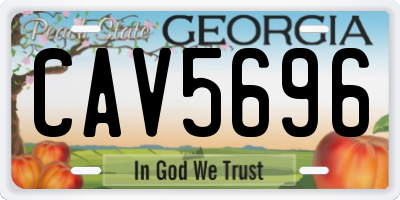 GA license plate CAV5696