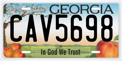 GA license plate CAV5698