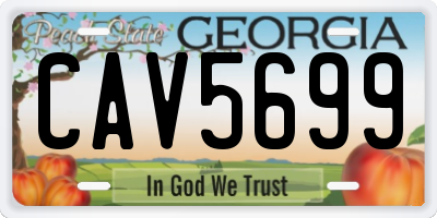 GA license plate CAV5699