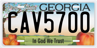 GA license plate CAV5700