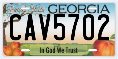 GA license plate CAV5702