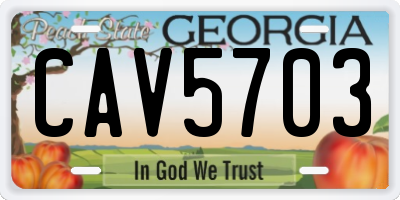 GA license plate CAV5703