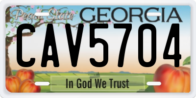 GA license plate CAV5704