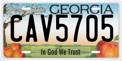 GA license plate CAV5705