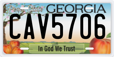 GA license plate CAV5706