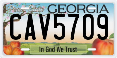 GA license plate CAV5709