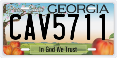 GA license plate CAV5711