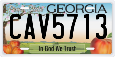 GA license plate CAV5713