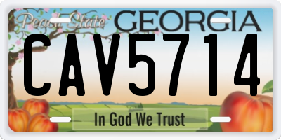 GA license plate CAV5714