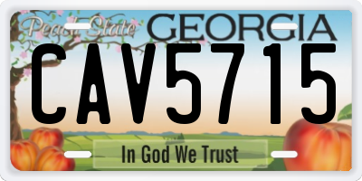 GA license plate CAV5715