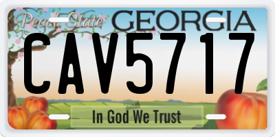 GA license plate CAV5717