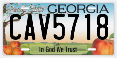 GA license plate CAV5718