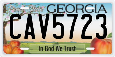 GA license plate CAV5723