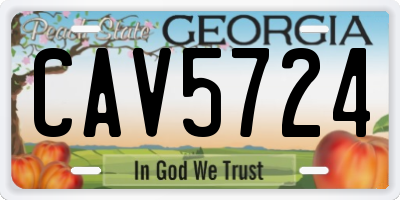 GA license plate CAV5724