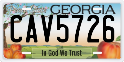 GA license plate CAV5726