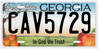 GA license plate CAV5729