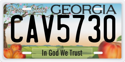 GA license plate CAV5730