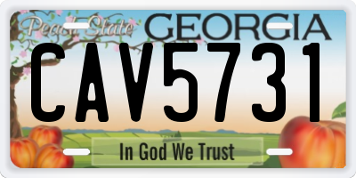 GA license plate CAV5731