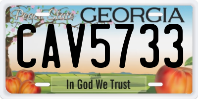 GA license plate CAV5733