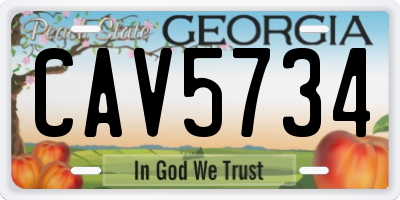 GA license plate CAV5734