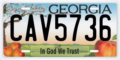 GA license plate CAV5736