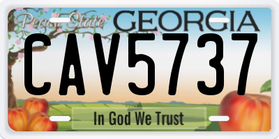 GA license plate CAV5737