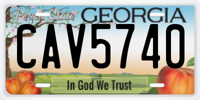 GA license plate CAV5740