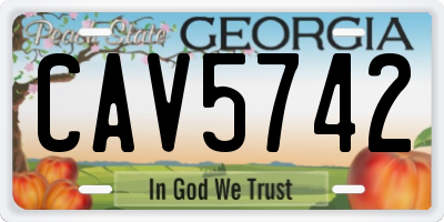 GA license plate CAV5742