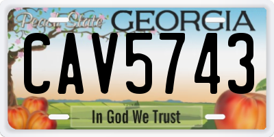 GA license plate CAV5743